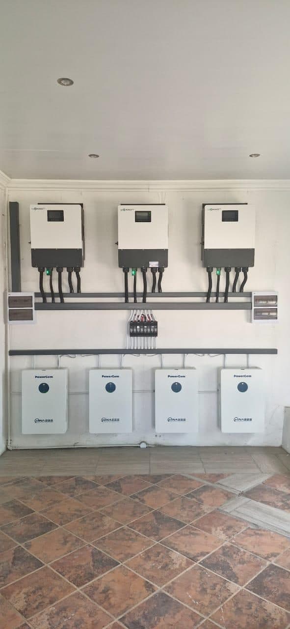 Triple inverter and four-battery backup power bank installed by Sky Projects electricians